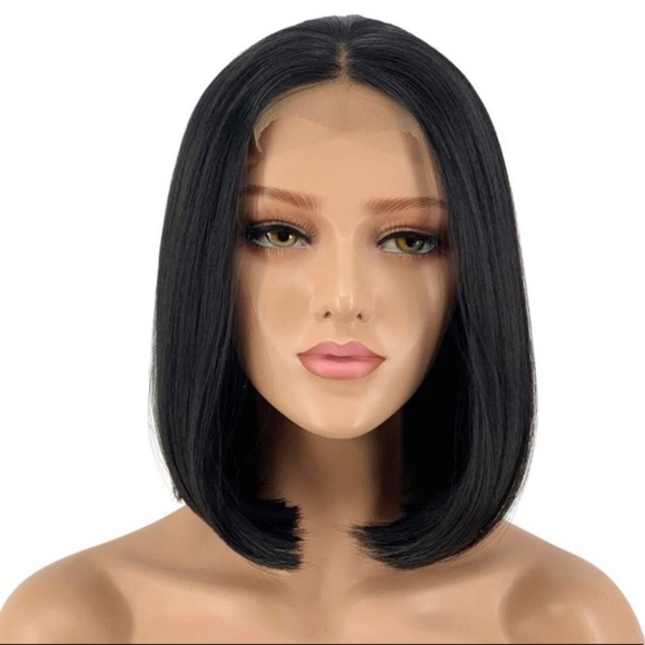 ?AILAE 14” BLACK STRAIGHT BOB LACE FRONT WIG*NWT* main image 4